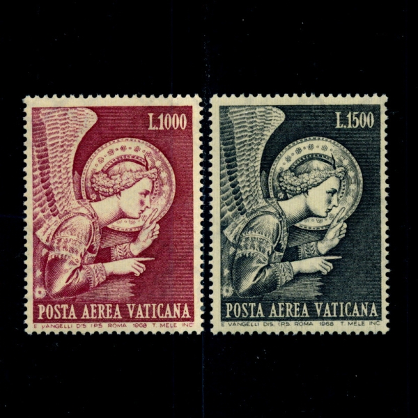 VATICAN CITY(Ƽĭ ñ)-#C53~4(2)-ARCHANGEL GABRIEL BY FRA ANGELICO(긮, )-1968.3.12