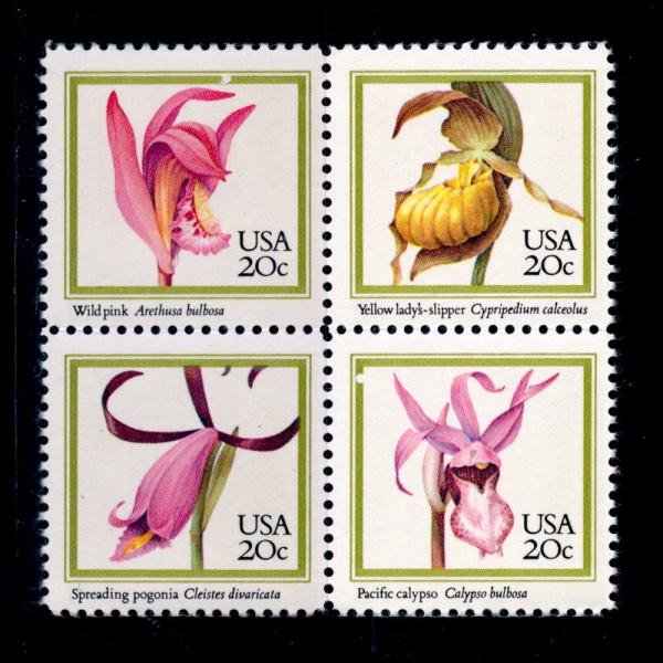 UNITED STATES(̱)-#2076~9(4)-ORCHIDS()-1984.3.5