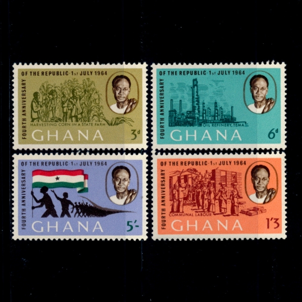 GHANA()-#167~70(4)-4TH ANNIV. OF THE REPUBLIC(ȭ Ǳ 4ֳ)-1964.7.1