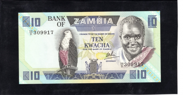 ZAMBIA--P26d-K.KAUNDA(ɳ׽ ī-)-10 KWACHA-1980