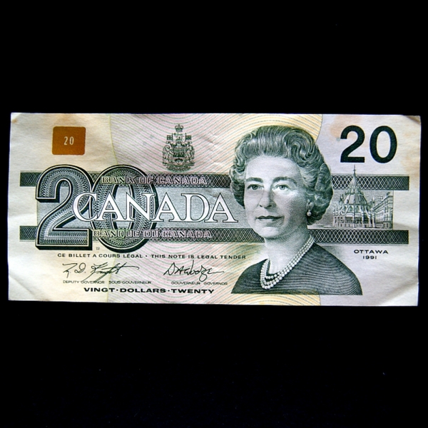 CANADA-ĳ-P97-QUEEN ELIZABETH II(ں )-20 DOLLARS-1991