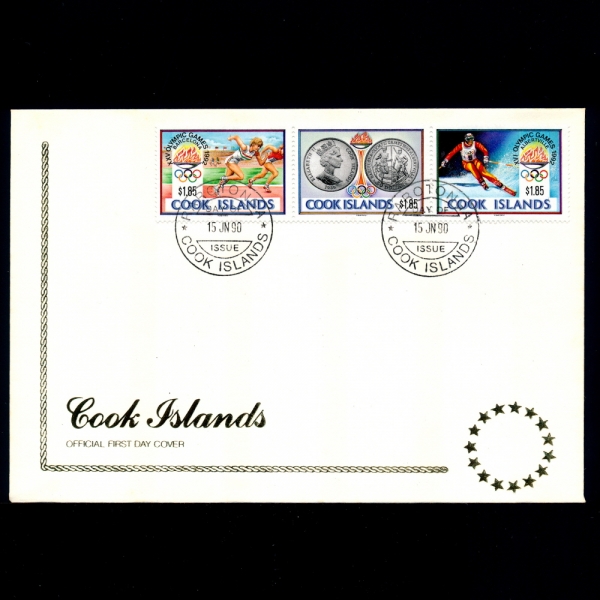 COOK ISLANDS( )-#1039a~c(3)-Ϻ(FDC)-1992 OLYMPICS(1992 ٸγ ø)-1990.6.15 
