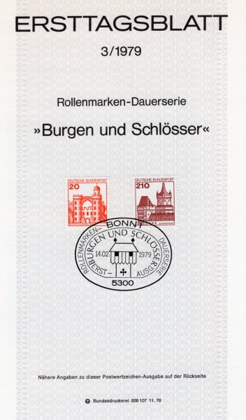 GERMANY()-#1232,1241-PFAUENINSEL CASTLE AND SCHWANENBURG(Ŀ쿡 , ٳٺθũ)- ߽øī(MAXIMUMCARD)-1979.2.14