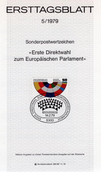 GERMANY()-#1289-50pf-PARLIAMENT BENCHES IN FLAG COLORS OF MENBERS(ȸ   ȸ ġ)- ߽øī(MAXIMUMCARD)-1979.2.14