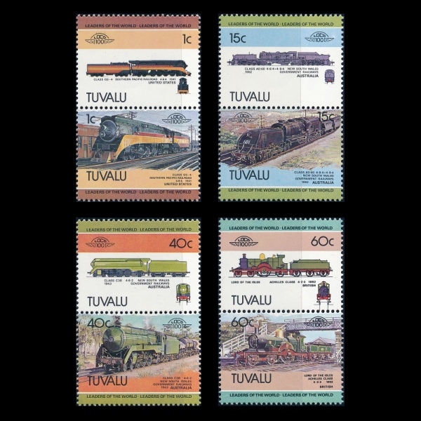 TUVALU(���߷�)-#222~5(4��)-HISTORIC LOCOMOTIVES(���� �����)-1984.2.29��