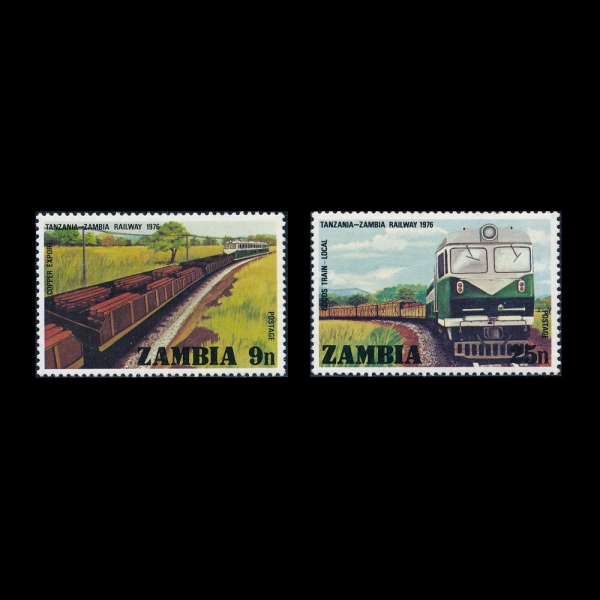 ZAMBIA(����)-#164~5(2��)-TAZARA PASSENGER TRAIN(ź�ڴϾ� ���� ö��û)-1976.12.10��