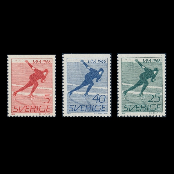 SWEDEN(������)-#696~8(3��)-SPEED SKATER(���ǵ� ��������)-1966.2.18��