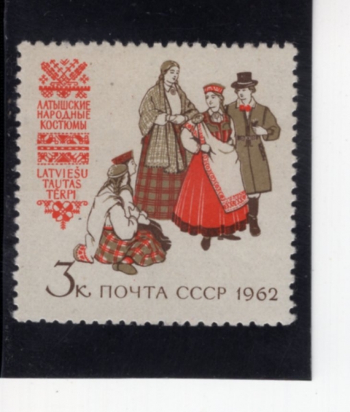 RUSSIA(���þ�)-#2422A-3k-LATVIA COSTUMES(��Ʈ��� �ǻ�)-1962��