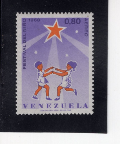 VENEZUELA(���׼�����)-#C999-80c-DANCING CHILDREN AND STARS(���ߴ� �Ƶ�, ��)-1968.12.13��
