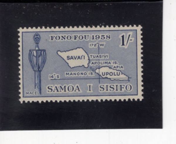 SAMOA(����)-222-1sh-MAP OF WESTERN SAMOA AND MACE(����, ���̽�)-1958.3.21��