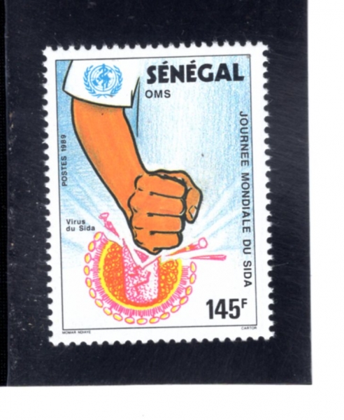 SENEGAL(���װ�)-#872-145fr-FIGHT AIDS WORLDWIDE(�� ���� ������ �ο�)-1989.12.1��