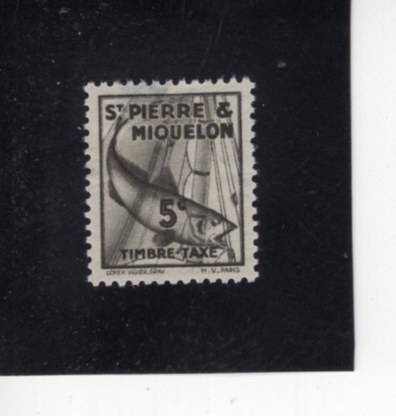 ST. PIERRE & MIQUELON(������ ��������)-#J32-5c-CODFISH(�뱸)-1938.11.17��