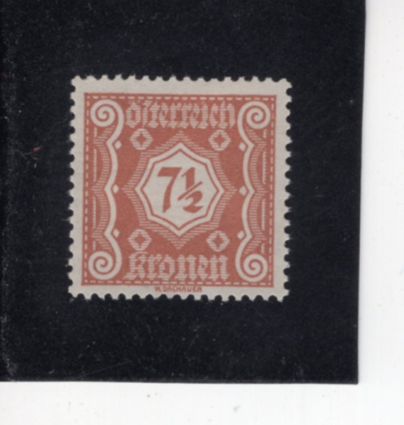 AUSTRIA(����Ʈ����)-#J107-7 1/2k-NUMBER AND POSTAGE DUE STAMPS(����, ���� ��� �̳�)-1922��
