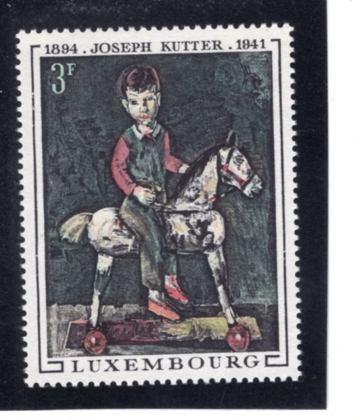 LUXEMBOURG(����θ�ũ)-#477-3fr-BOY ON HOBBYHOUSE, BY JOSEPH KUTTER(���� ������ \"��̸� ź �ҳ�\")-1969.5.19��