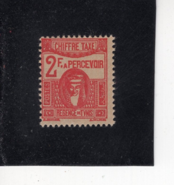 TUNISIA(Ƣ����)-#J26-2fr-DEESSE CARTHAGINOISE(ī��Ÿ���� ����)-1945��