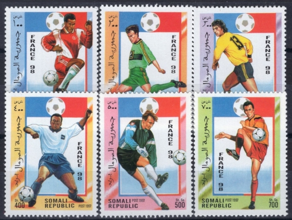 SOMALI(�Ҹ���)-#NO(6��)-1998 WORLD SOCCER CHAMPIONSHIPS, FRANCE AND SOCCER PLAYERS(1970�� FIFA ������, �౸����)-1997��