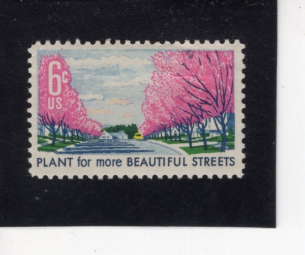 UNITED STATES(�̱�)-#1368-6c-BLOOMING CRAB APPLES ALONG STREET(�Ÿ��� ���� �Ǿ�� ũ�� ����)-1969.1.16��