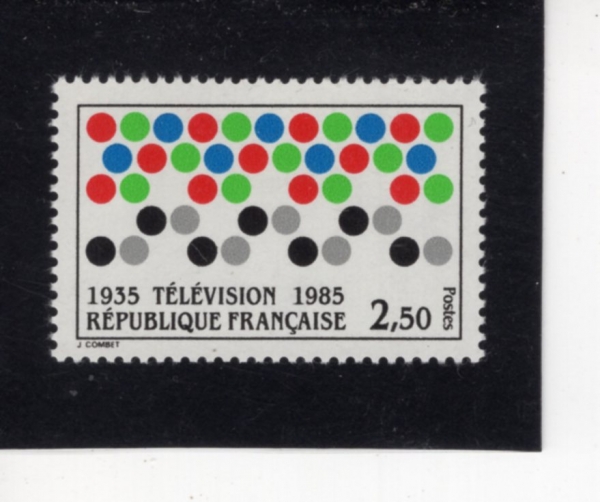 FRANCE(������)-#1952-2.50fr-FRENCH TV, 50TH ANNIV.(������ �ڷ���ÿ� 50�ֳ�)-1985.1.26��
