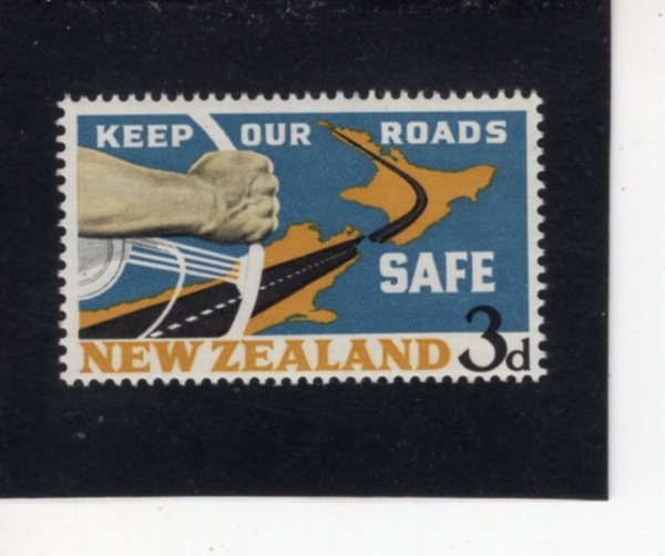 NEW ZEALAND(��������)-#365-3p-MAP OF NEW ZEALAND AND STEERING WHEEL(������������, ��Ƽ� ��)-1964.5.1��