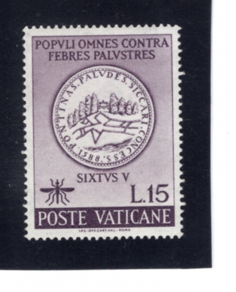 VATICAN CITY(��Ƽĭ �ñ�)-#326-15 I-DRAINING OF POINTE MARSHES MEDAL BY POPE SIXTUS V. 1588(��Ȳ �Ľ��� 5���� ��Ʈ ���� ��� �޴� 1588��)-1962.4.6��