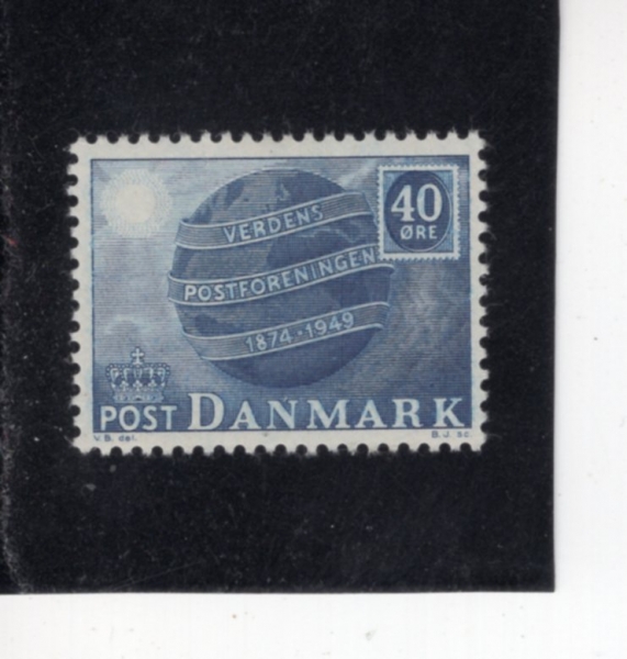 DENMARK(����ũ)-#316-40o-SYMBOL OF UPU(�������� ��¡)-1949.10.9��