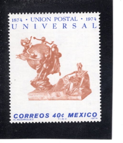 MEXICO(�߽���)-#1070-40c-UPU CENT. AND MONUMENT, BERN(������ 100�ֳ�)-1974.12.13��