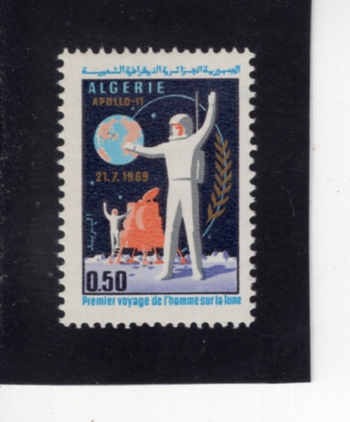 ALGERIA(������)-#427-50c-ASTRONAUTS AND LANDING MODULE ON MOON(�� Ž�� ���)-1969.8.23��