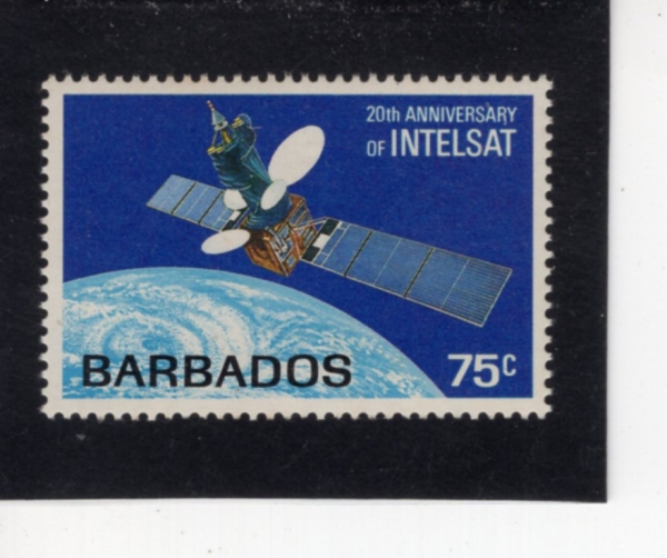 BARBADOS(�ٺ��̵���)-#669-75c-SATELLITE ORBITING EARTH(���� �˵� ����)-1985.9.10��