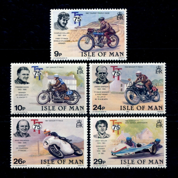 ISLE OF MAN( )-#214~8(5)-75TH ANNIV. OF TOURIST TROPHY MOTORCYCLE RACES( Ʈ )-1982.6.1