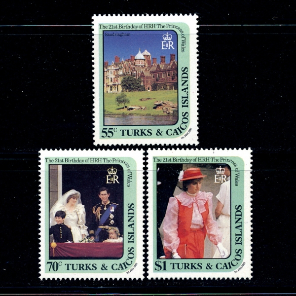 TURKS & CAICOS ISLANDS(ũ Ŀ )-#531~3(3)-PRINCE CHARLES AND LADY DIANA(Ȳڿ ֳ̾)-1982.7.1