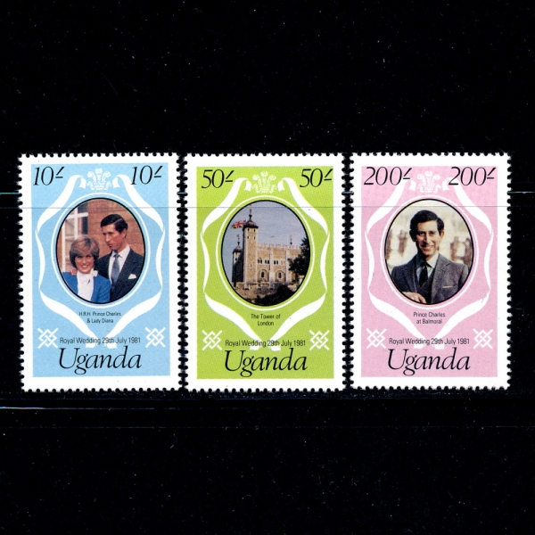 UGANDA(찣)-#314~6(3)-PRINCE CHARLES AND LADY DIANA(Ȳڿ ֳ̾)-1981