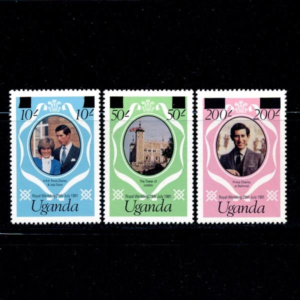 UGANDA(찣)-#314~6(3)-PRINCE CHARLES AND LADY DIANA(Ȳڿ ֳ̾)-1981