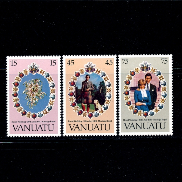 VANUATU(ٴ)-#308~10(3)-PRINCE CHARLES AND LADY DIANA(Ȳڿ ֳ̾)-1981.7.29