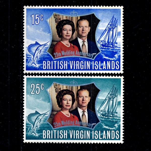 VIRGIN ISLANDS( )-#241~2(2)-25TH ANNIV. OF WEDDING OF QUEEN ELIZABETH II AND PRINCE PHILIP(ں ȥ 25ֳ)-1972.11.24