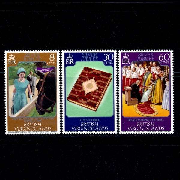 VIRGIN ISLANDS( )-#317~9(3)-25TH ANNIV. OF THE REIGN OF ELIZABETH II(ں 2 ǹ ֺ)-1977.2.7