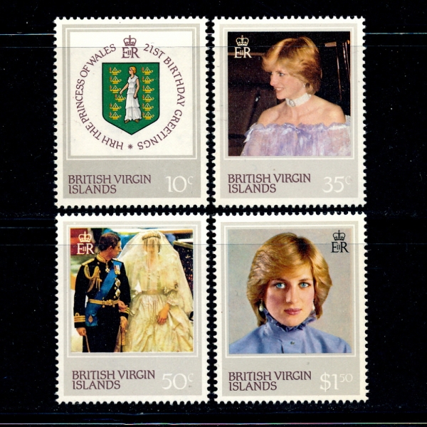 VIRGIN ISLANDS( )-#430~3(4)-PRINCE CHARLES AND LADY DIANA(Ȳڿ ֳ̾)-1982.7.1