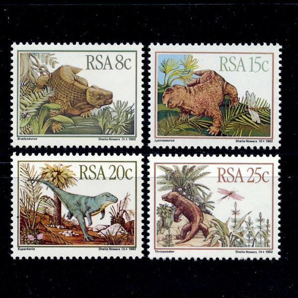 SOUTH AFRICA(īȭ)-#606~9(4)-PREHISTORIC ANIMALS( ô )-1982.12.1