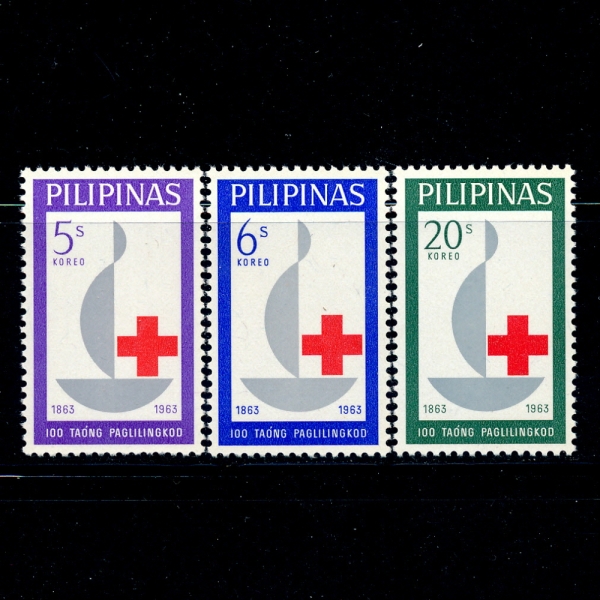 PHILIPPINES(ʸ)-#886~8(3)-RED CROSS()-1963.9.1