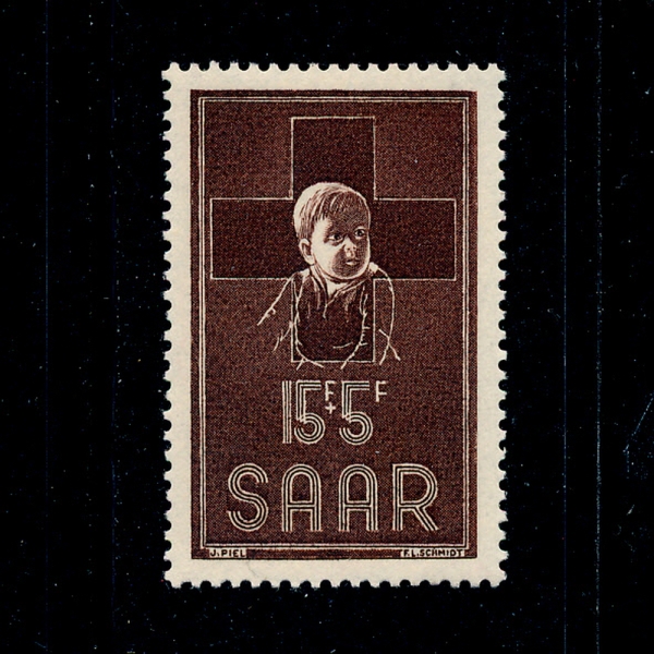 SAAR(ڸ)-#B100-15+5fr-RED CROSS()-1954.5.10