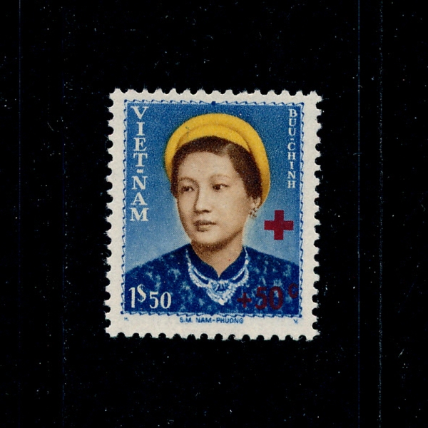 VIET NAM(Ʈ)-#B1-1.5pi+50c-EMPRESS NAM-PHUONG AND RED CROSS(  Ȳ, )-1952.11.10