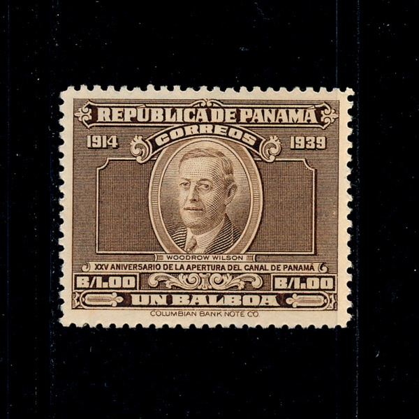 PANAMA(ĳ)-#330-1b-WOODROW WILSON( )-1939.8.15