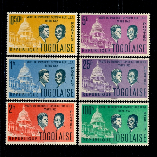 TOGO()-#432~7(6)-PRES. JOHN F. KENNEDY AND PRES. SYLVANUS OLYMPIO(ɳ׵, ǹٴ øǿ)-1962.7.4