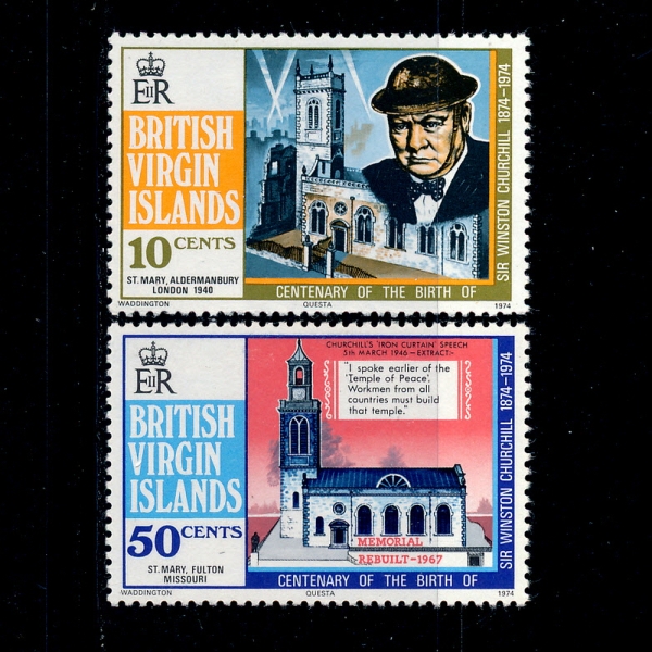 VIRGIN ISLANDS( )-#278~9(2)-SIR WINSTON SPENCER CHURCHILL( óĥ)-1974.11.30