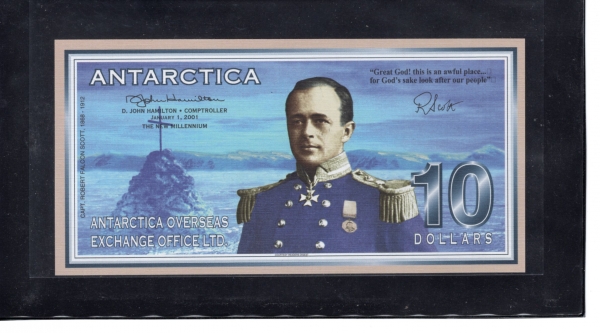 ANTARCTICA--10 DOLLARS-POLYMER PLASTIC PAPER-2001.1.1