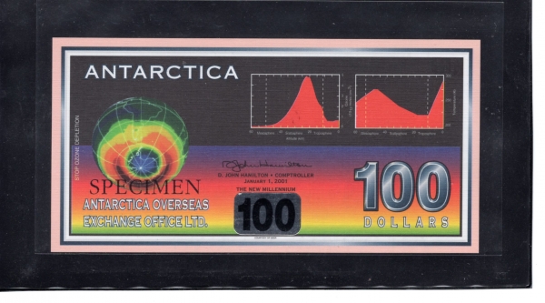 ANTARCTICA--100 DOLLARS-POLYMER PLASTIC PAPER-SPECIMEN(߾)-2001.1.1