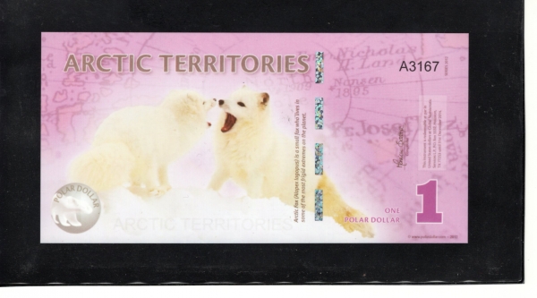 ARCTIC TERRITORIES-ϱ-1 DOLLAR-POLYMER PLASTIC PAPER-2012