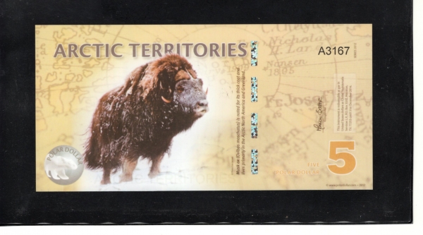 ARCTIC TERRITORIES-ϱ-5 DOLLARS-POLYMER PLASTIC PAPER-2012