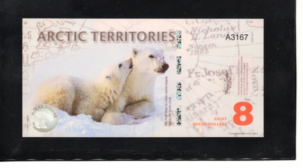 ARCTIC TERRITORIES-ϱ-8 DOLLARS-POLYMER PLASTIC PAPER-2011