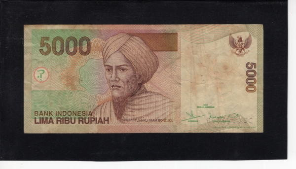 INDONESIA-ε׽þ-P142a-TUANKU IMAM BONJOL( ̸ )-5.000 RUPIAH-2001