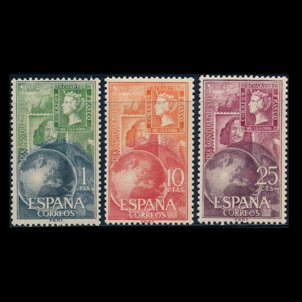 SPAIN()-#1244~6(3)-INTERNATIONAL STAMP DAY, 1964( ǥ )-1964.5.6